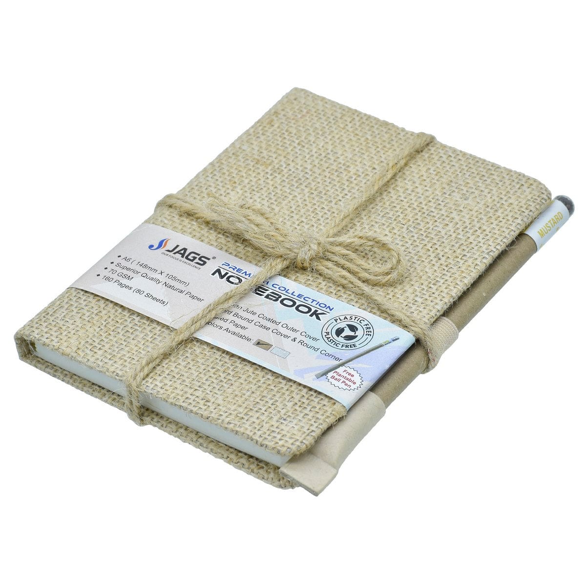 A6 Diary Natural Jute Cover 160 Pages 80 Sheet ANBN00 - Student Stationery