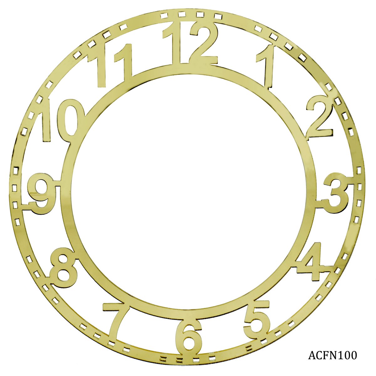 Acrylic Clock Frame Numerical Gold 10Inch ACFN100 - Student Stationery
