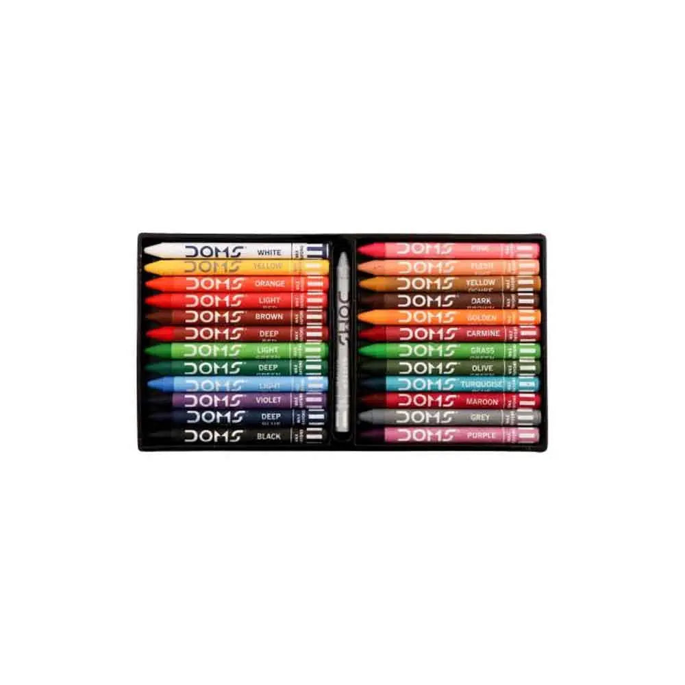 Doms Extra Long Wax Crayon Sets - Student Stationery