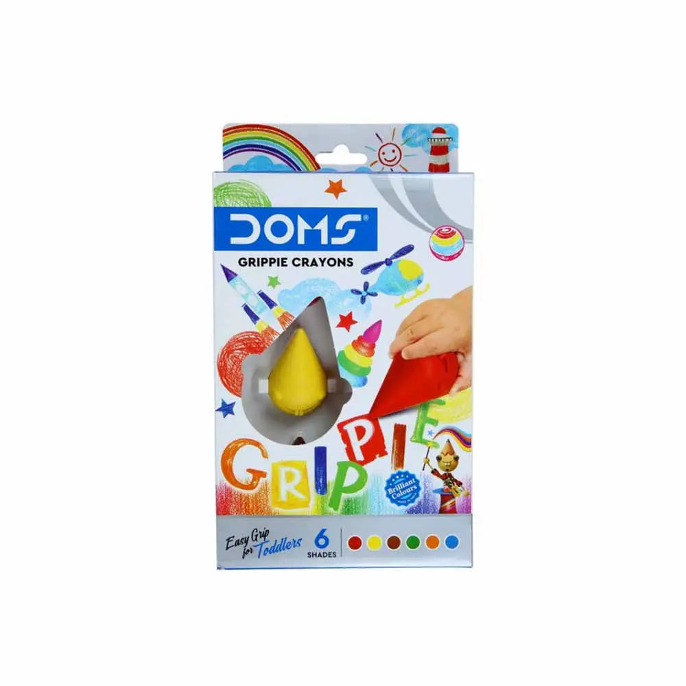 Doms Grippie Crayons 6 Shades - Student Stationery