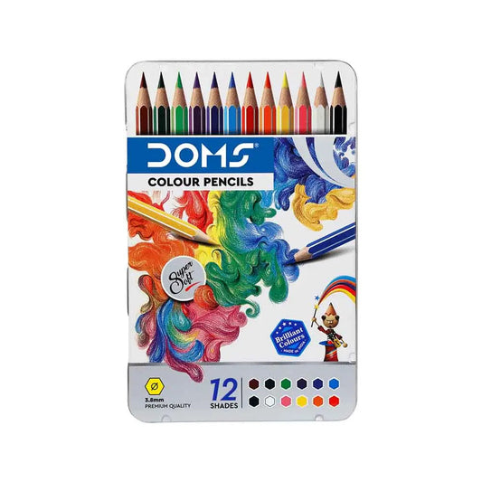 Doms Supersoft Colour Pencil Sets - Flat Tin (3.8mm) - Student Stationery