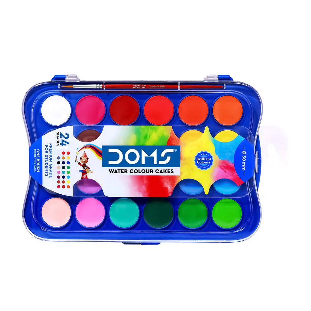 Doms Water Colour Cakes 30mm For Students - Student Stationery