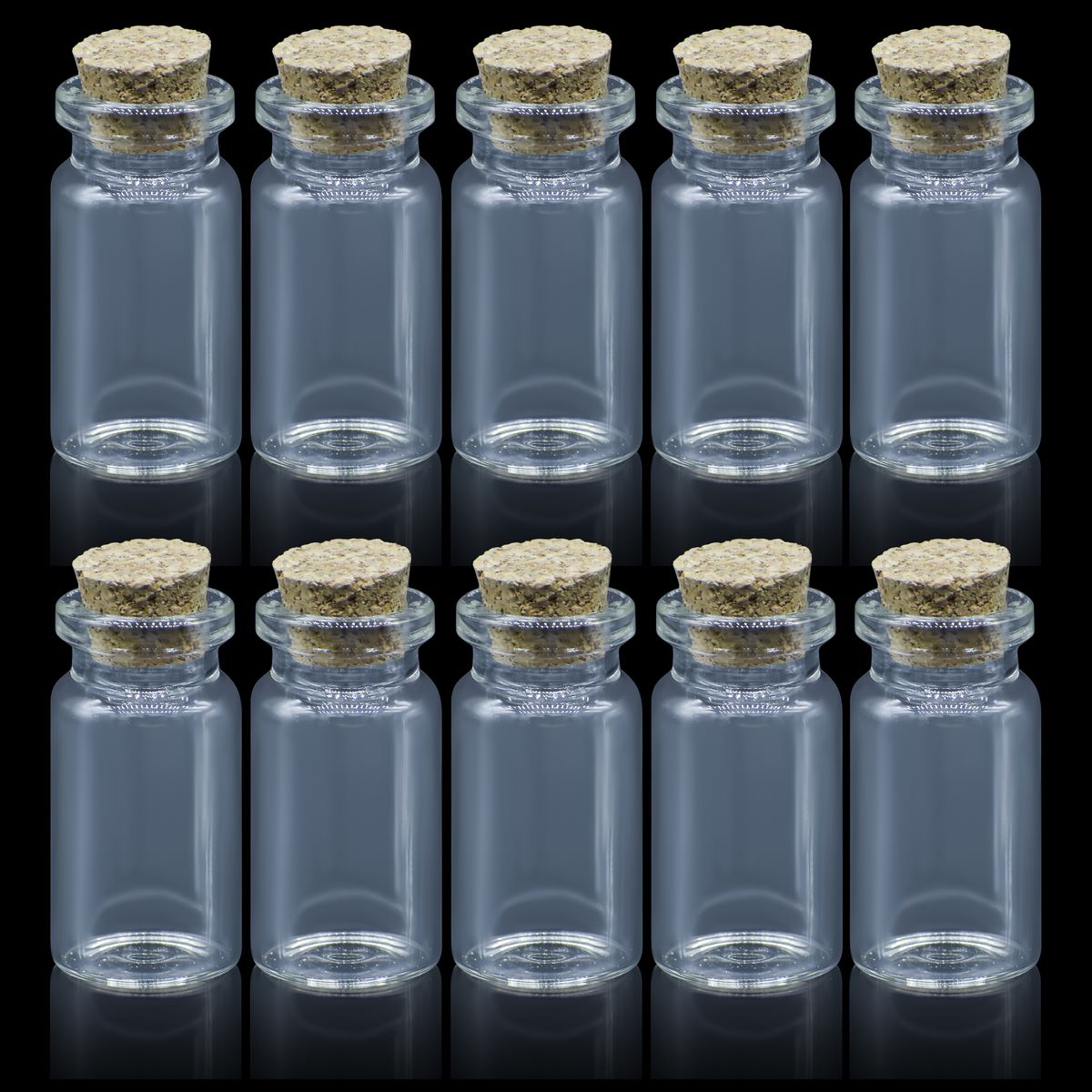 Glass Messages Bottle 10 Pcs Set 20*40 40MM GMB20X40 - Student Stationery