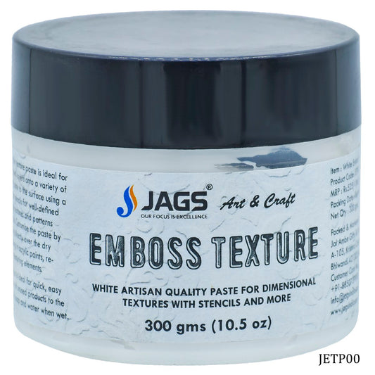 Jags Emboss Texture Paste 300gms White - Student Stationery