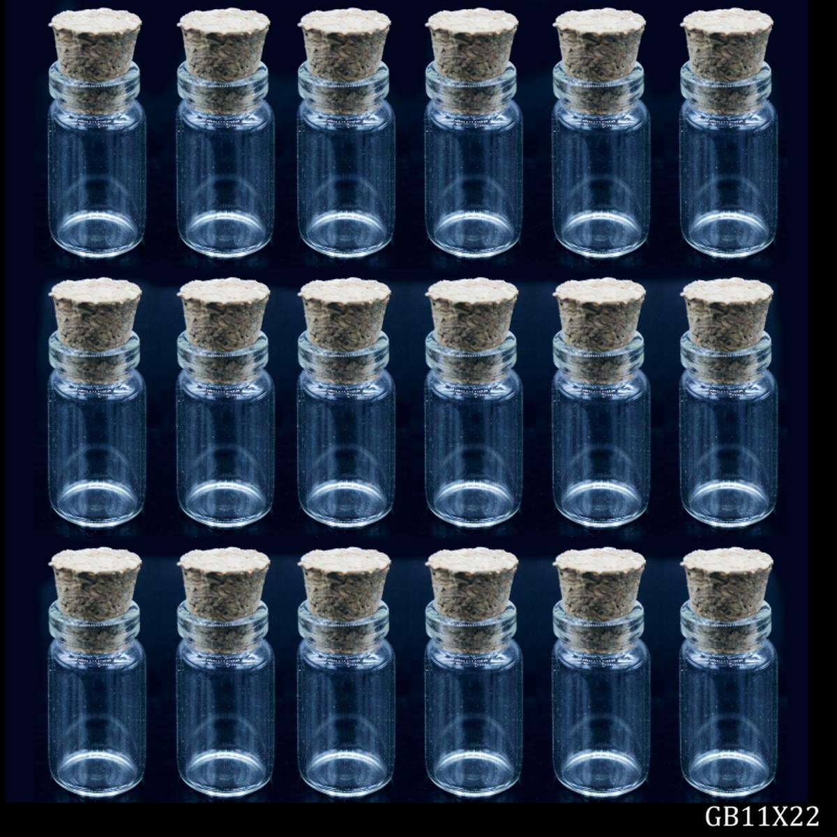 Glass Messages Bottle 11x22 18pcs Set GB11X22 - Student Stationery