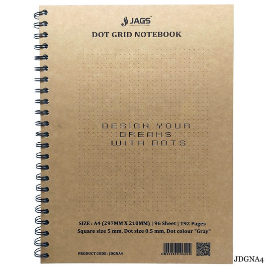 Jags Dot Grid Diary Craft Cover 192Sheet 80Gsm A4 JDGNA4 - Student Stationery
