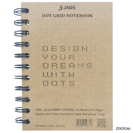 Jags Dot Grid Diary Craft Cover 192Sheet 80Gsm A6 JDGNA6 - Student Stationery