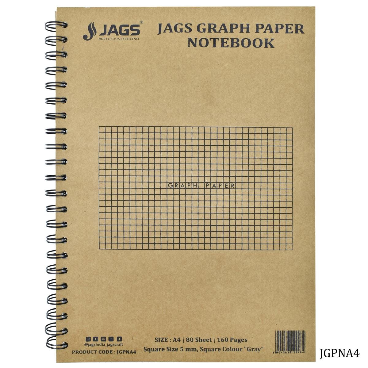 Jags Graph Paper Diary A4 160Pages - Student Stationery