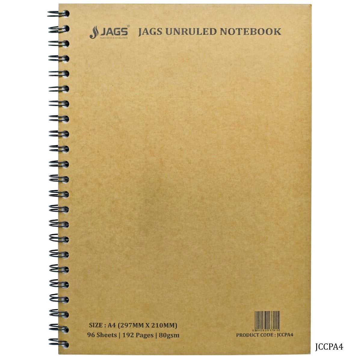 Jags Unruled Diary Wiro 192Sheet 96Pages 80Gsm A4 JCCPA4 - Student Stationery