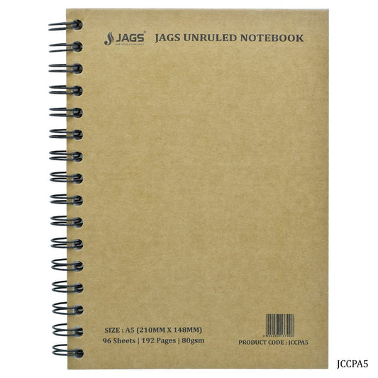 Jags Unruled Diary Wiro 192Sheet 96Pages 80Gsm A5 JCCPA5 - Student Stationery