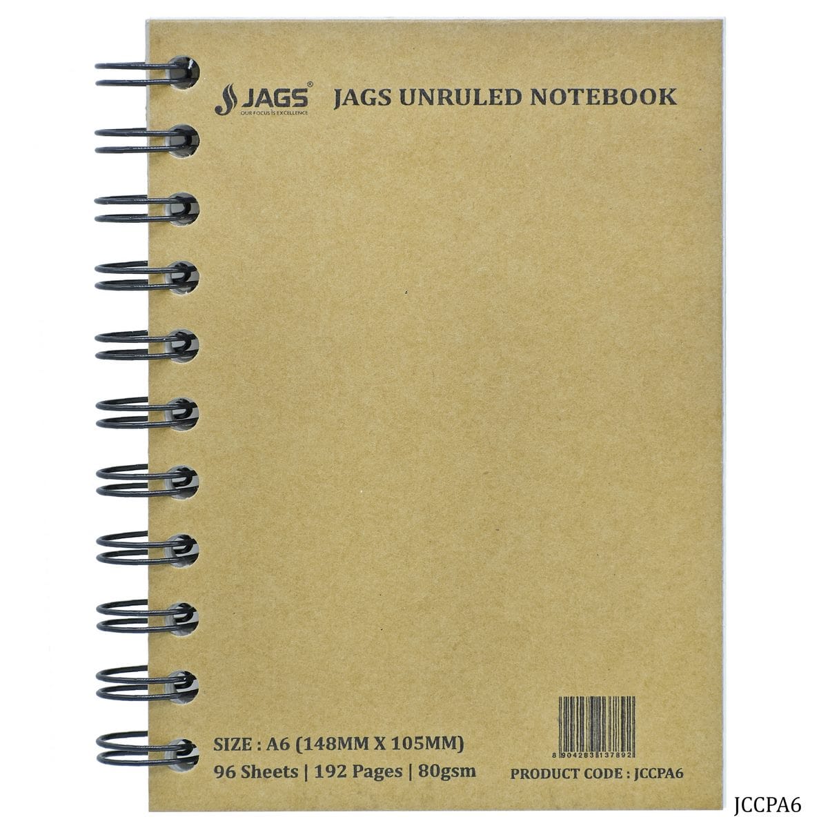Jags Unruled Diary Wiro 192Sheet 96Pages 80Gsm A6 JCCPA6 - Student Stationery