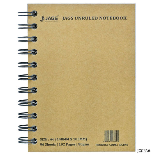 Jags Unruled Diary Wiro 192Sheet 96Pages 80Gsm A6 JCCPA6 - Student Stationery