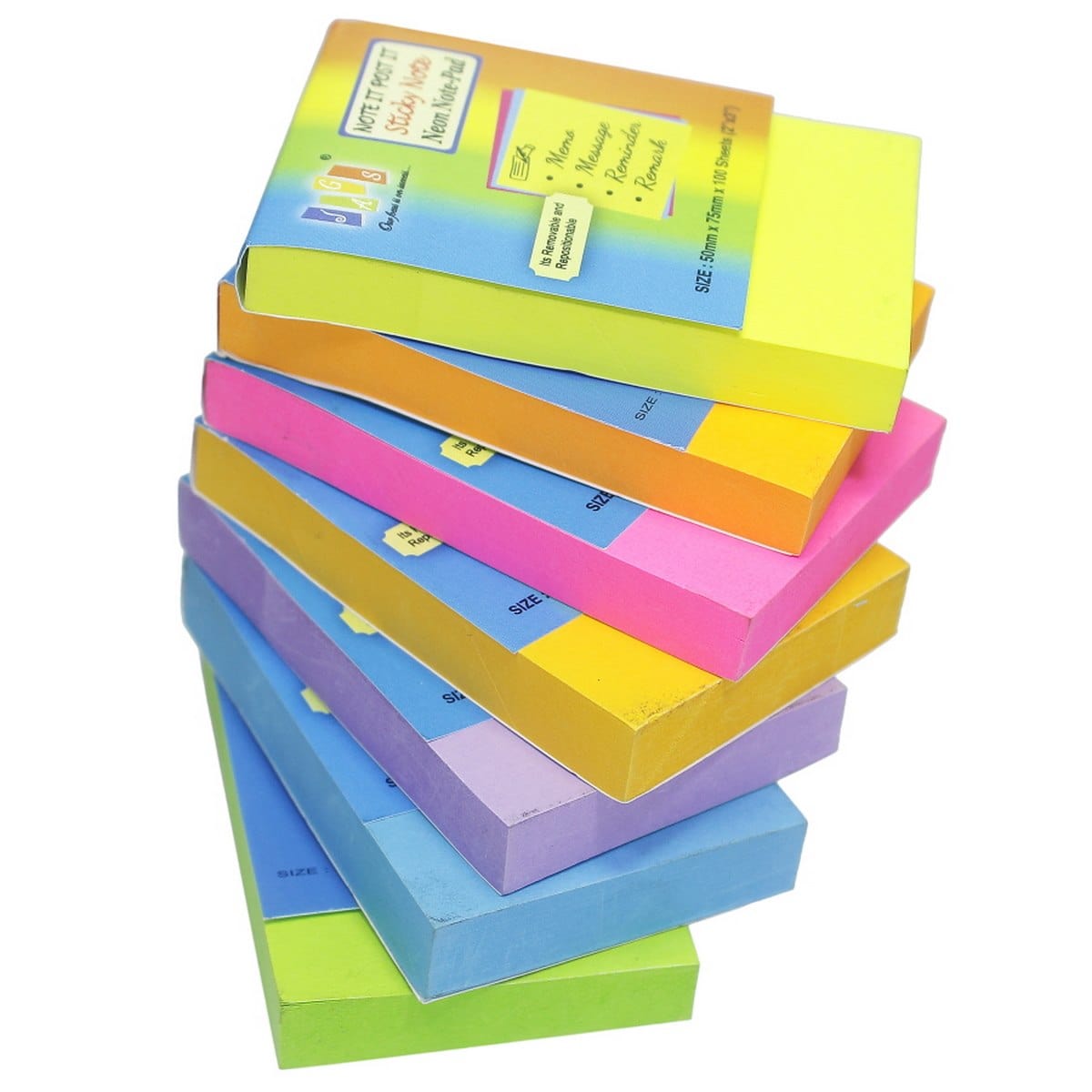 Neon Sticky Note Pad (Pack Of 6) 2x3 - Student Stationery